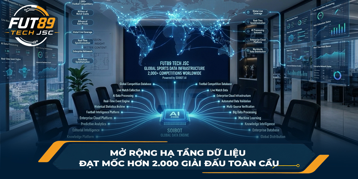 Mở rộng hạ tầng dữ liệu đạt mốc hơn 2.000 giải đấu toàn cầu